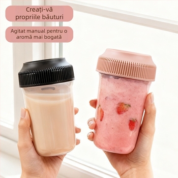 Cupe shaker portabil cu scară pentru băuturi de casă, cană de cafea, milkshake amestecat manual, capacitate mare pentru proteine și fitness, design elegant