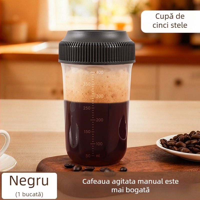 Cupe shaker portabil cu scară pentru băuturi de casă, cană de cafea, milkshake amestecat manual, capacitate mare pentru proteine și fitness, design elegant