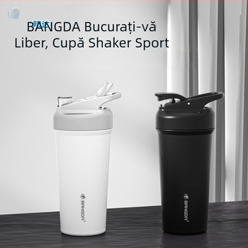 Bangda shaker fitness din oțel inoxidabil 316, cu marcaj de măsurare, capacitate mare, izolație în vid pentru amestecarea pudrei de proteine