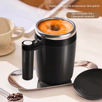 Cească magnetică din oțel inoxidabil 316, automată, portabilă, pentru cafea și shake proteic