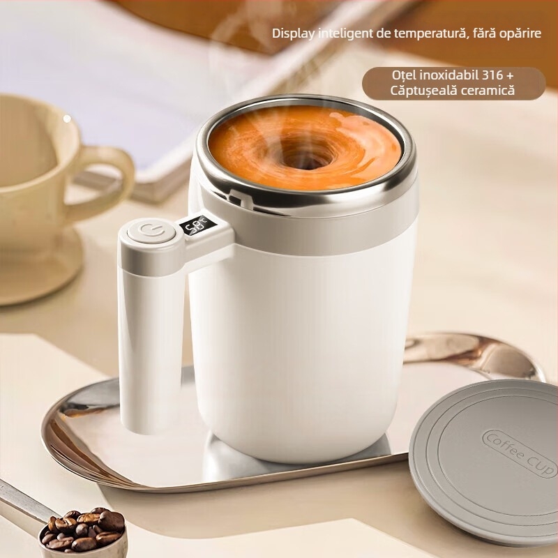 Cească magnetică din oțel inoxidabil 316, automată, portabilă, pentru cafea și shake proteic