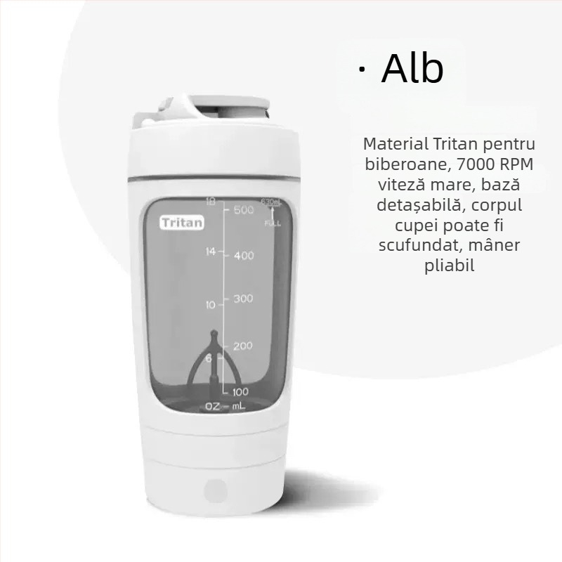 Ceașcă automată de amestecare, reîncărcabilă, material de calitate alimentară, 600 ml, ceașcă electrică de amestecare pentru cafea