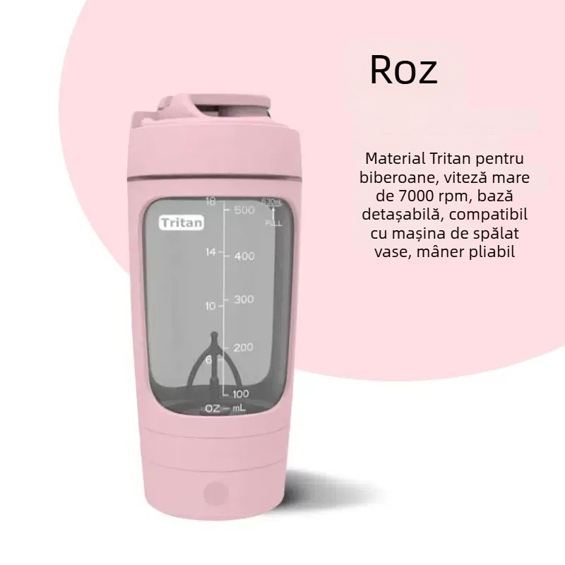 Ceașcă automată de amestecare, reîncărcabilă, material de calitate alimentară, 600 ml, ceașcă electrică de amestecare pentru cafea