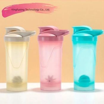 Shaker acrilic pentru proteine, recipient sport din plastic, etanș, cu pereți dubli, formă rotundă