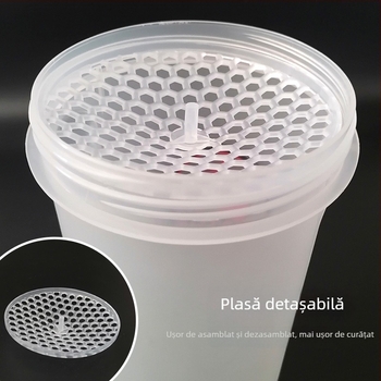 Cupă de amestecare pentru proteine cu capac etanș, recipient sport din plastic, capacitate mare