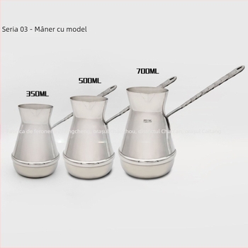 Cafetieră cu mâner lung din oțel inoxidabil și recipient pentru lapte pentru latte art