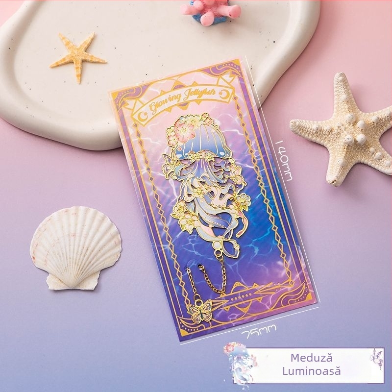 Set romantic cu semn de carte inspirat de ocean — clemă metalică pentru carte, cadou pentru prieteni