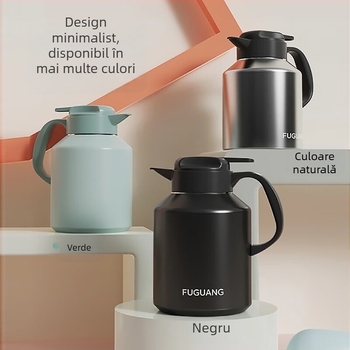 Fuguang termos de masă din oțel inoxidabil 304, capacitate mare, pentru uz casnic, infuzor de ceai portabil, menține temperatura, 2000 ml