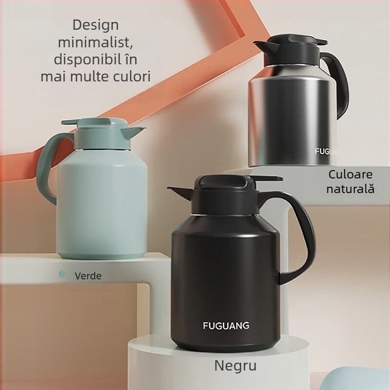 Fuguang termos de masă din oțel inoxidabil 304, capacitate mare, pentru uz casnic, infuzor de ceai portabil, menține temperatura, 2000 ml