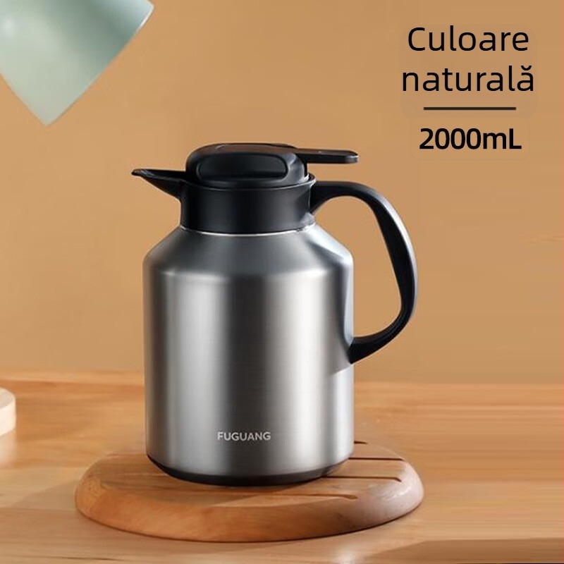 Fuguang termos de masă din oțel inoxidabil 304, capacitate mare, pentru uz casnic, infuzor de ceai portabil, menține temperatura, 2000 ml