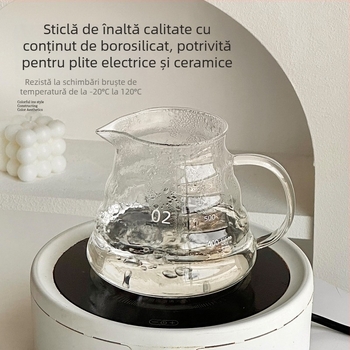 Barx cană pour-over din sticlă borosilicată rezistentă la temperaturi înalte – infuzare la rece și filtrare cafea, echipament profesional