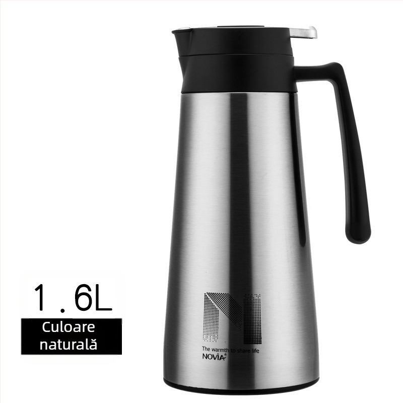 Noviya Tianjiao termos de cafea cu interior din oțel inoxidabil 304, izolant, 1,6 L