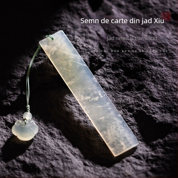 Semn de carte din jad Xiu, în stil chinez antic, cutie cadou clasică