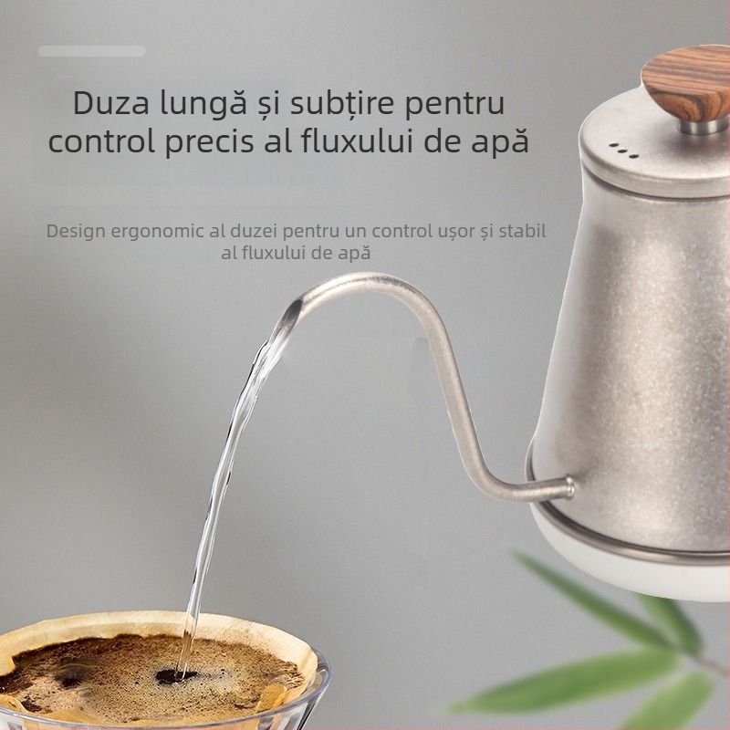 Ceainic electric din titan pur, cu control inteligent al temperaturii, gură fină pentru turnare, pentru ceai și cafea, cu mai multe setări