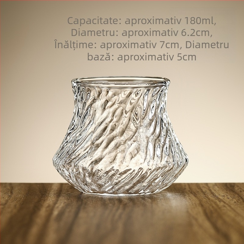 Ceașcă de degustare pentru cafea preparată manual, din sticlă borosilicat cu model glaciar, carafă pentru împărțire și ceașcă aromatică, design premium