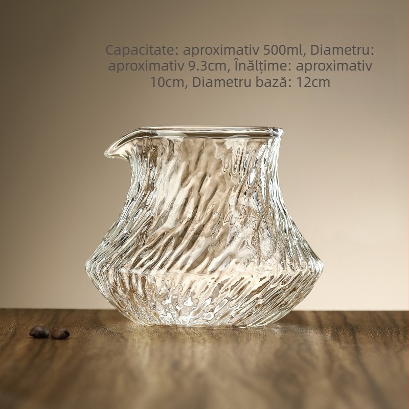 Ceașcă de degustare pentru cafea preparată manual, din sticlă borosilicat cu model glaciar, carafă pentru împărțire și ceașcă aromatică, design premium
