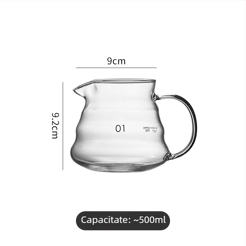 Cană de cafea în stil japonez pentru turnare, recipient pentru cold brew, carafă din sticlă rezistentă la temperaturi înalte, set profesional pentru cafea filtrată