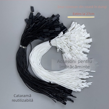 Șnur de ceară în dungă, segment de 27 cm pentru agățare, șnur extins cu cataramă repetitivă, accesoriu pentru îmbrăcăminte