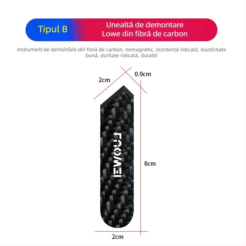 Lowe unealtă de desfacere din fibră de carbon și plastic, anti-static, multifuncțională pentru telefoane mobile și cabluri de ecran tactil