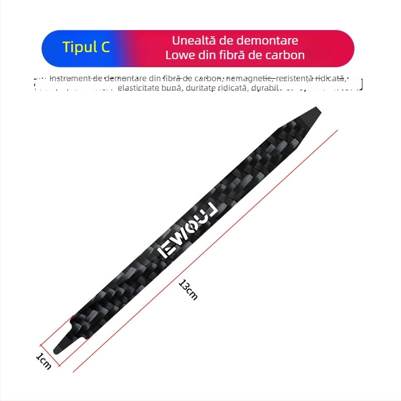Lowe unealtă de desfacere din fibră de carbon și plastic, anti-static, multifuncțională pentru telefoane mobile și cabluri de ecran tactil