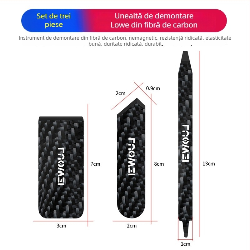 Lowe unealtă de desfacere din fibră de carbon și plastic, anti-static, multifuncțională pentru telefoane mobile și cabluri de ecran tactil