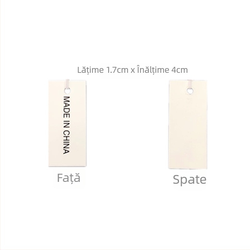 Etichetă albă din carton, etichetă goală cu șnur elastic pentru bijuterii