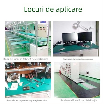 Material antistat din cauciuc verde pentru masă de lucru, grosime 2 mm, rezistent la temperaturi ridicate, pentru reparații electronice și utilizare în laborator