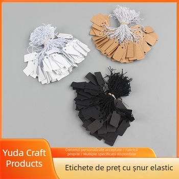 Etichete de preț pentru bijuterii cu sfoară elastică, 200 buc./pachet, etichete atârnate, scrise de mână