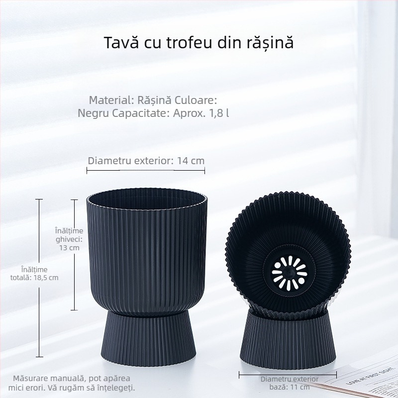 Ghieveci din rășină, în stil nordic, cu tavă care imită ceramică, pentru orchidă Phalaenopsis, potrivit pentru living și suculente