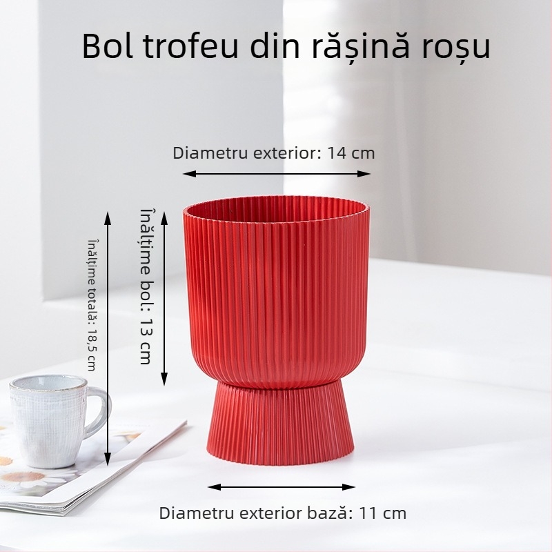 Ghieveci din rășină, în stil nordic, cu tavă care imită ceramică, pentru orchidă Phalaenopsis, potrivit pentru living și suculente