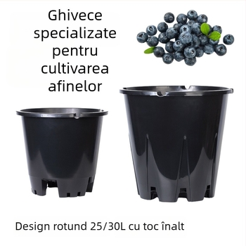 Ghiveci din plastic pentru afine, 30 L, rotund, aerisit, rezistent și durabil