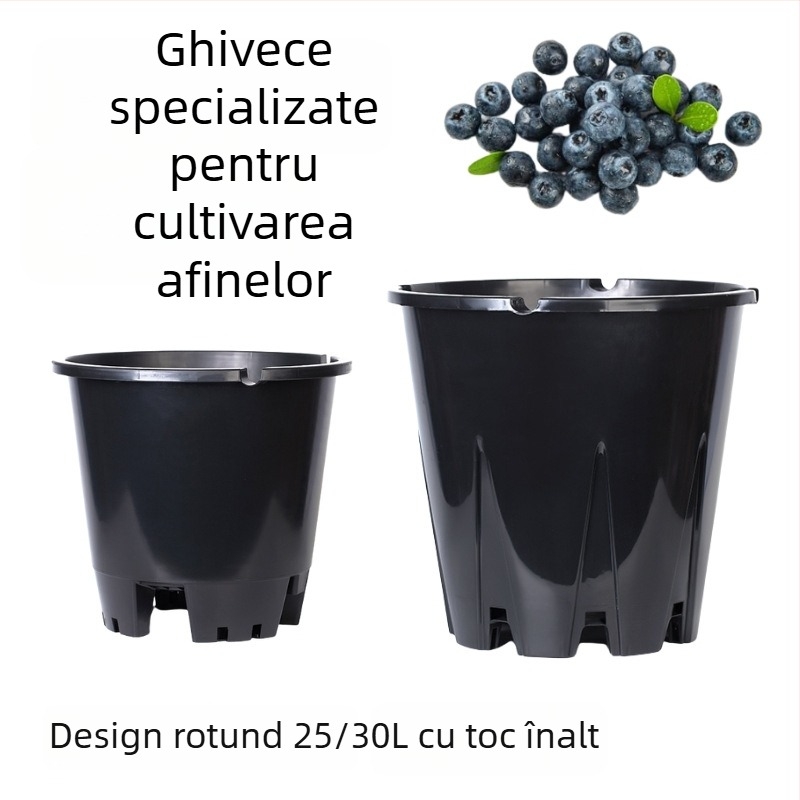 Ghiveci din plastic pentru afine, 30 L, rotund, aerisit, rezistent și durabil