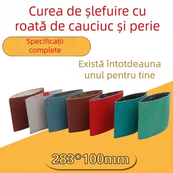 Bandă abrazivă 283x100 mm cu role din cauciuc pentru lustruire VSM, model fulg de zăpadă, pentru sudare și șlefuire