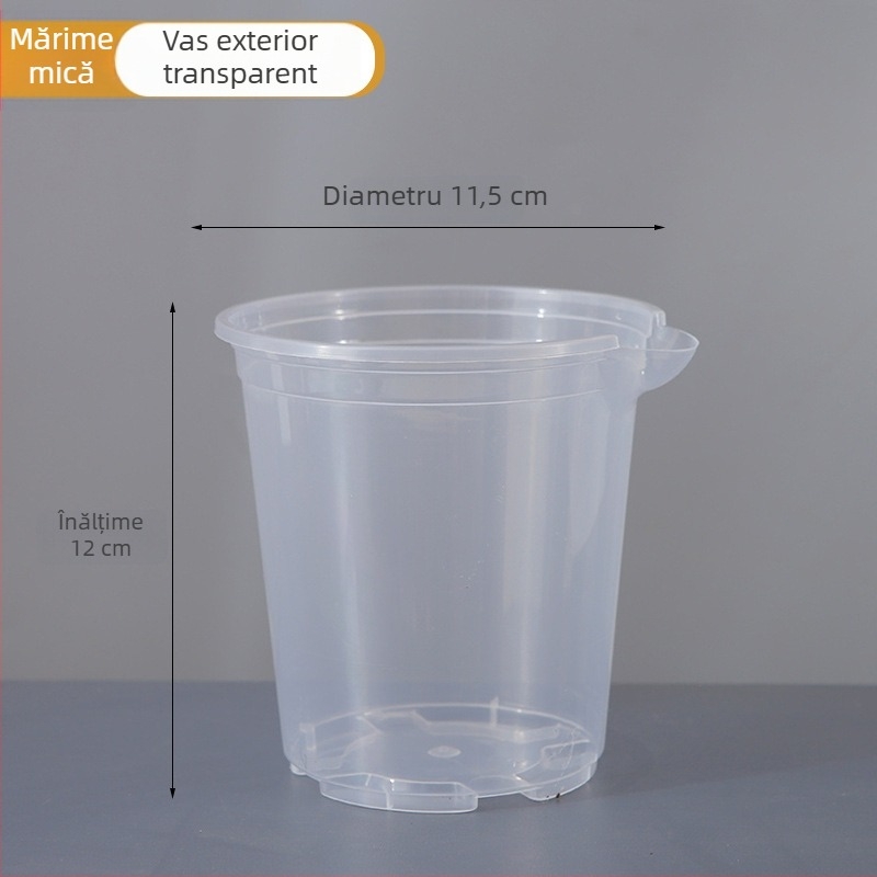 Ghiveci autoirigant din plastic cu două straturi pentru balcon interior, rezervor de apă transparent
