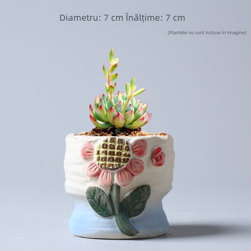 Ghiveci ceramic în formă de ciupercă pentru suculente, stil pastoral, pentru masă