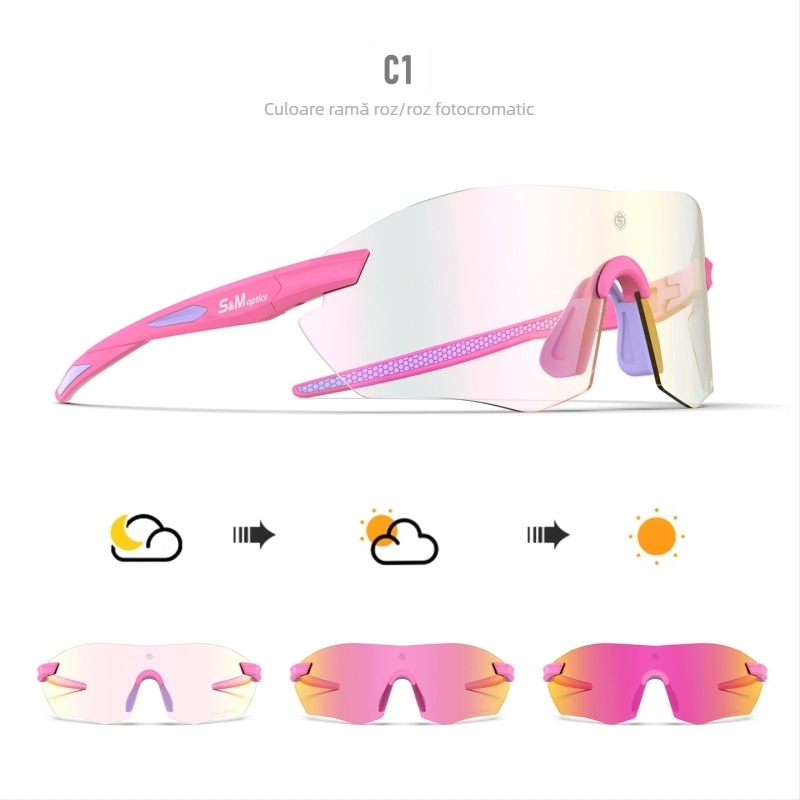 Ochelari SM pentru ciclism cu lentile ce se schimbă culoarea, pentru zi și noapte, unisex, ochelari sport pentru activități în aer liber, drumeții montane și maraton