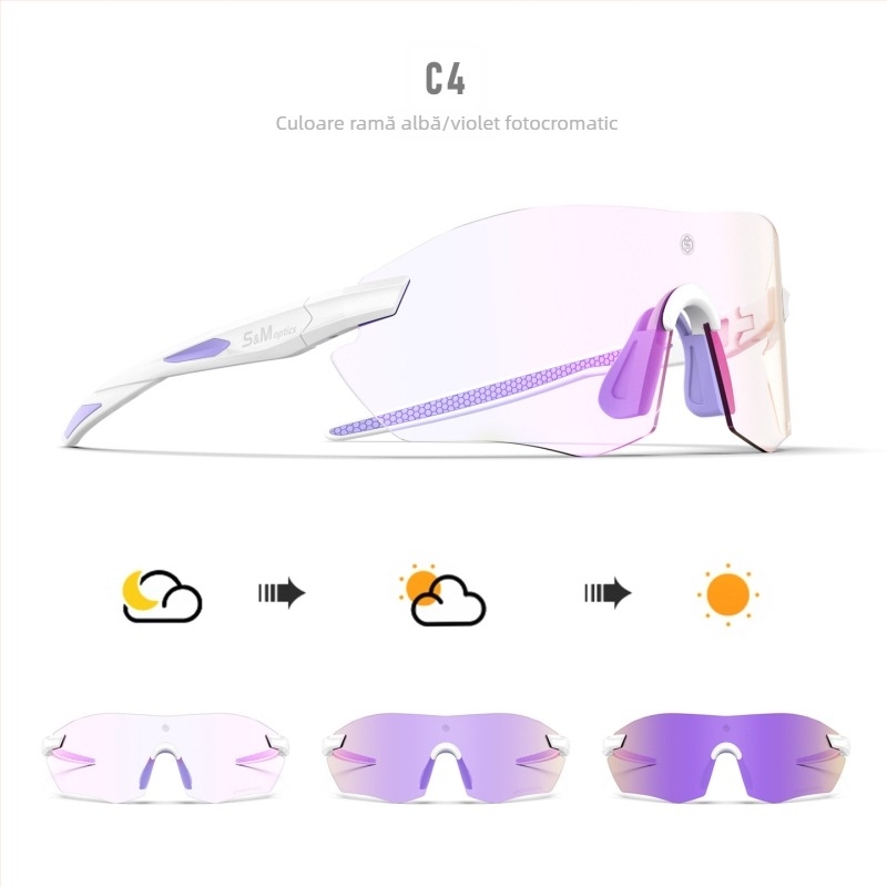 Ochelari SM pentru ciclism cu lentile ce se schimbă culoarea, pentru zi și noapte, unisex, ochelari sport pentru activități în aer liber, drumeții montane și maraton