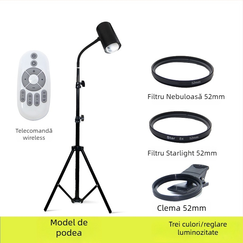 Lampă pentru fotografiere bijuterii, 40W, RGB, reglaj intensitate luminoasă, sursă de alimentare independentă
