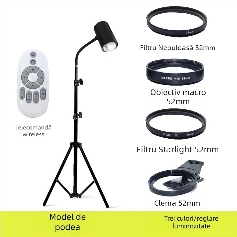 Lampă pentru fotografiere bijuterii, 40W, RGB, reglaj intensitate luminoasă, sursă de alimentare independentă