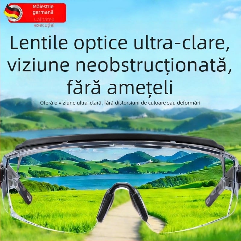 Ochelari de ciclism antivânt pentru alpinism și schi, eleganți, rezistenți la praf și ceață, compatibili cu ochelari, unisex