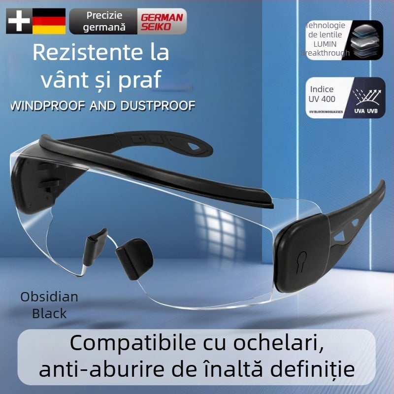 Ochelari de ciclism antivânt pentru alpinism și schi, eleganți, rezistenți la praf și ceață, compatibili cu ochelari, unisex