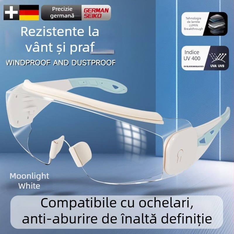 Ochelari de ciclism antivânt pentru alpinism și schi, eleganți, rezistenți la praf și ceață, compatibili cu ochelari, unisex