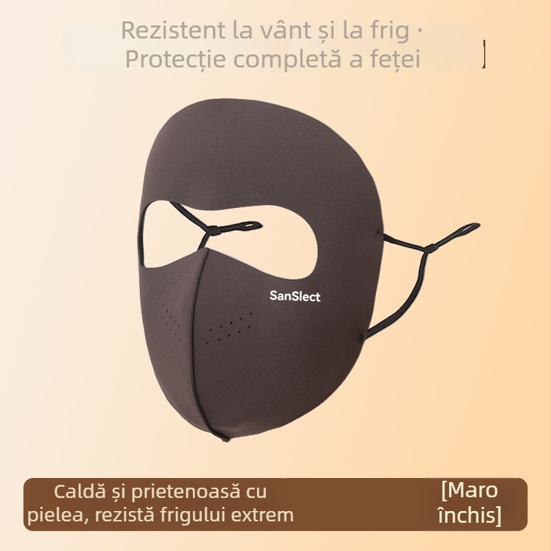 Mască de ciclism toamnă-iarnă, groasă și caldă, respirabilă, fără urme, față completă, protecție împotriva vântului, pentru femei