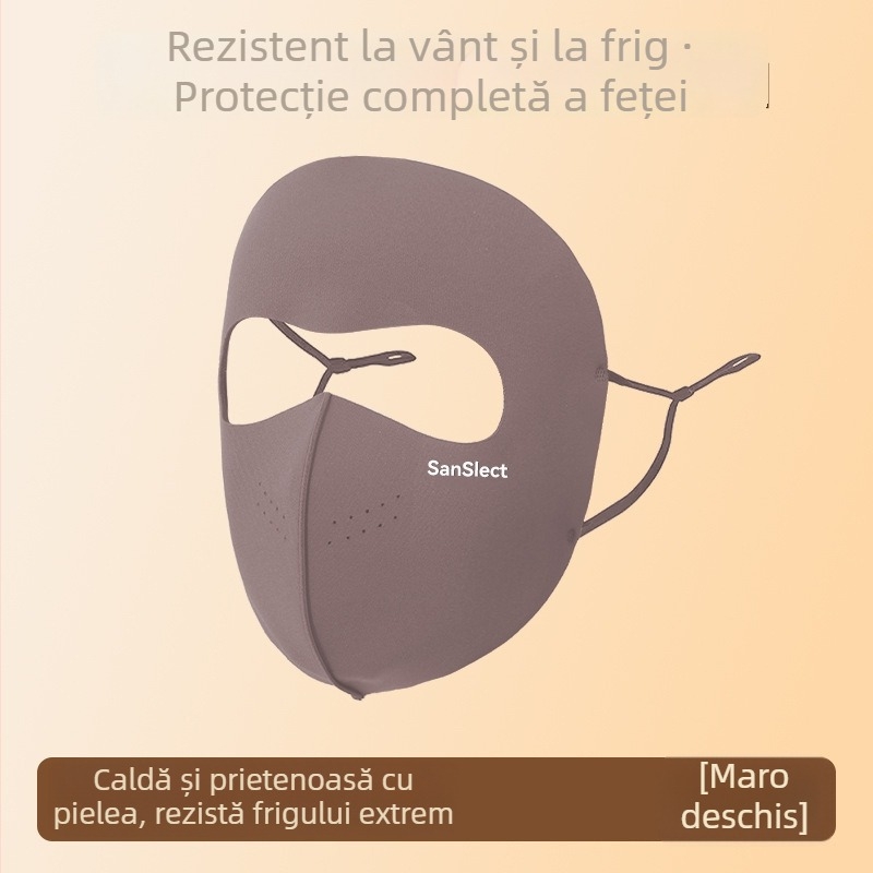 Mască de ciclism toamnă-iarnă, groasă și caldă, respirabilă, fără urme, față completă, protecție împotriva vântului, pentru femei