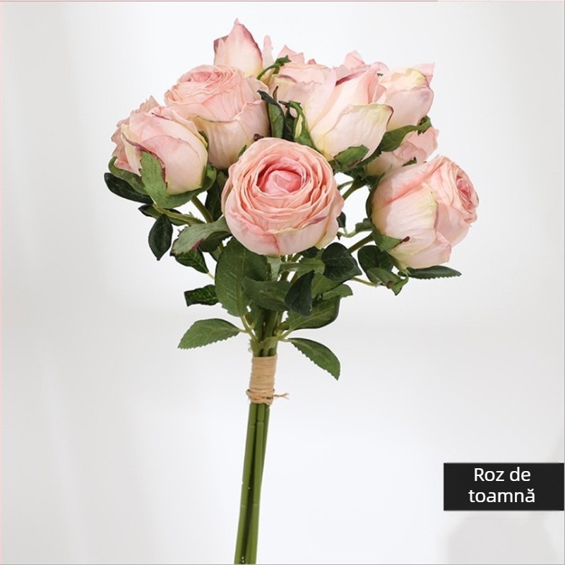 Buchet de trandafiri artificiali în stil vintage, decor pentru sufragerie și recuzită pentru fotografie