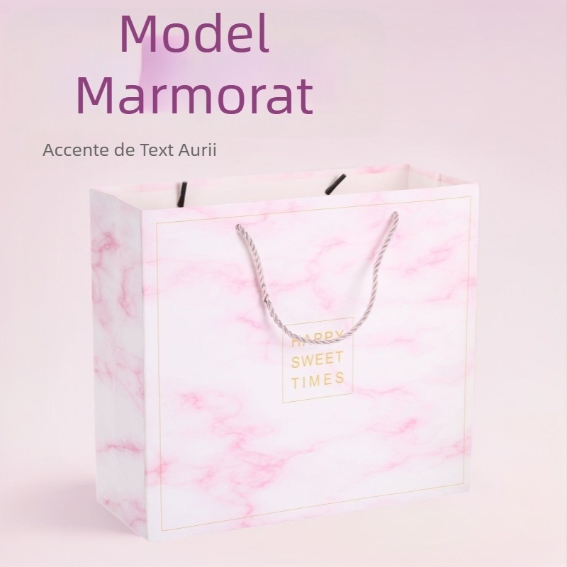 Geantă de cadouri cu model marmorat pentru haine și cosmetice