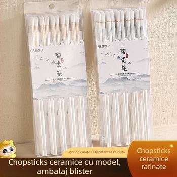 Bețișoare ceramice pentru mâncare, antiderapante, rezistente la mucegai, 10 perechi în blister, rezistente la deformare, design elegant