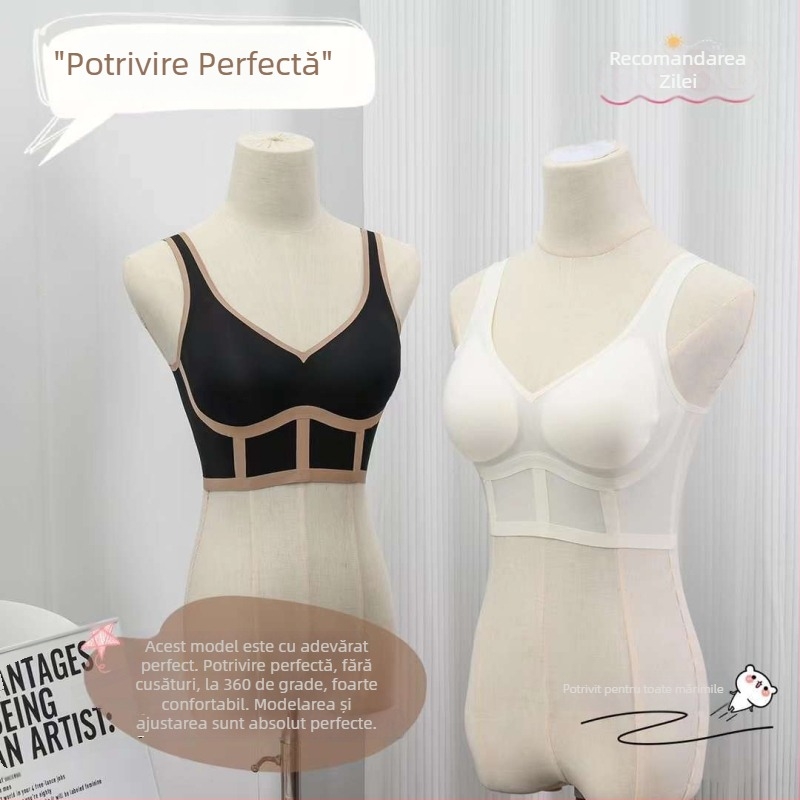 Sutien fără sârmă, în stil vestă, ușor, respirabil și confortabil