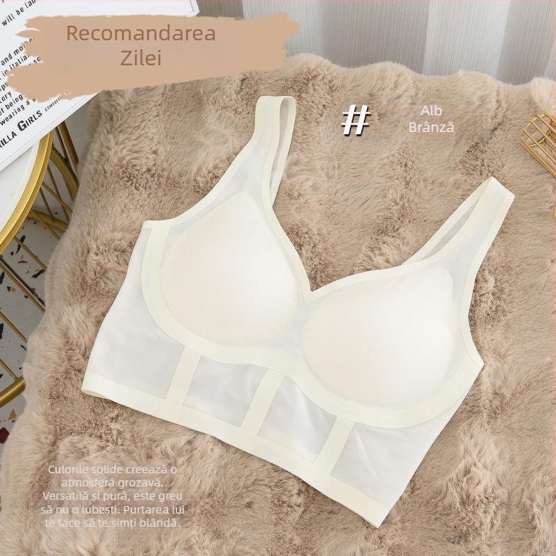 Sutien fără sârmă, în stil vestă, ușor, respirabil și confortabil