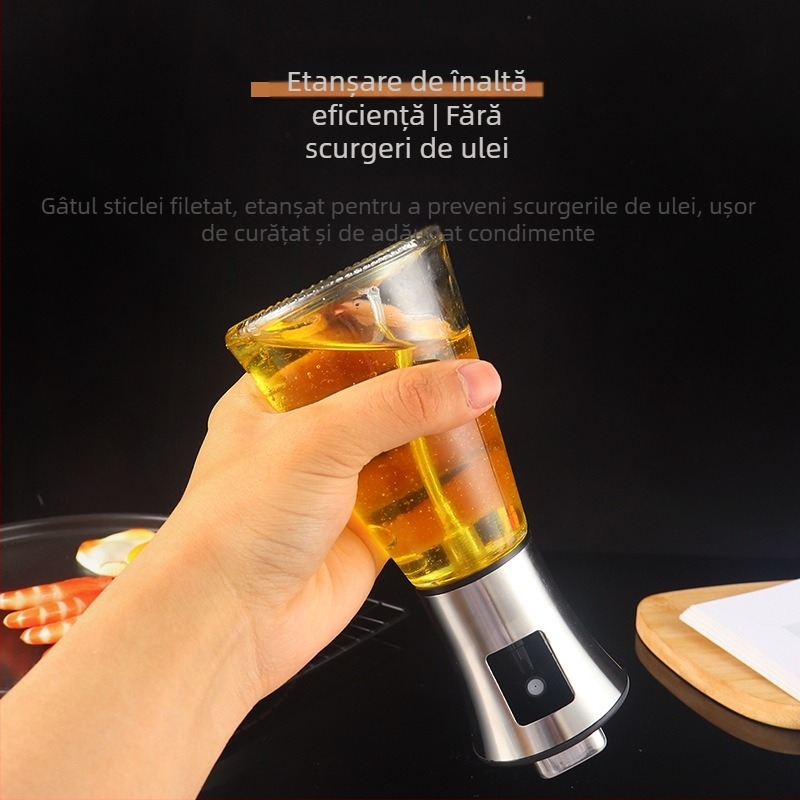 Pulverizator de ulei din oțel inoxidabil 304 pentru bucătărie, utilizare comercială, controlul grăsimilor, recipient de pulverizare cu pompă pentru friteuza cu aer